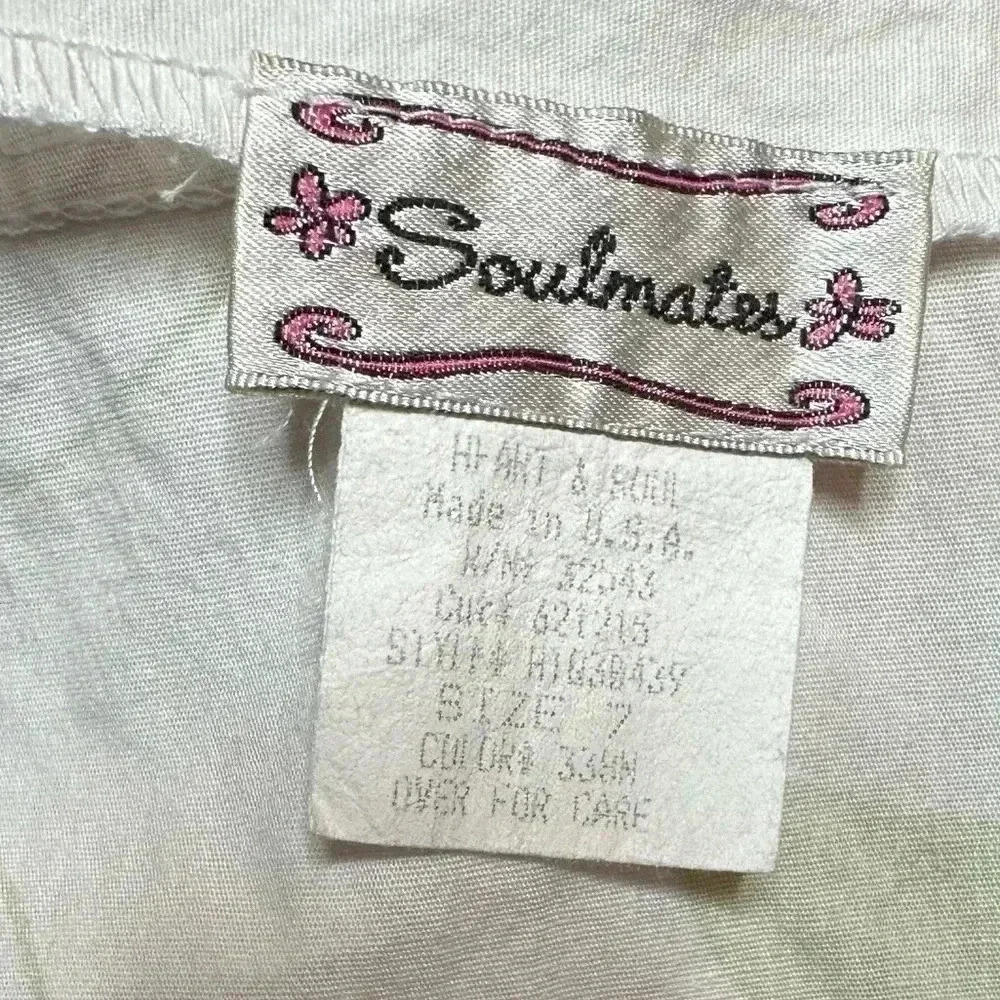 Soulmates Aline Pink Green Garden Party skirt Size 7 - Picture 6 of 6